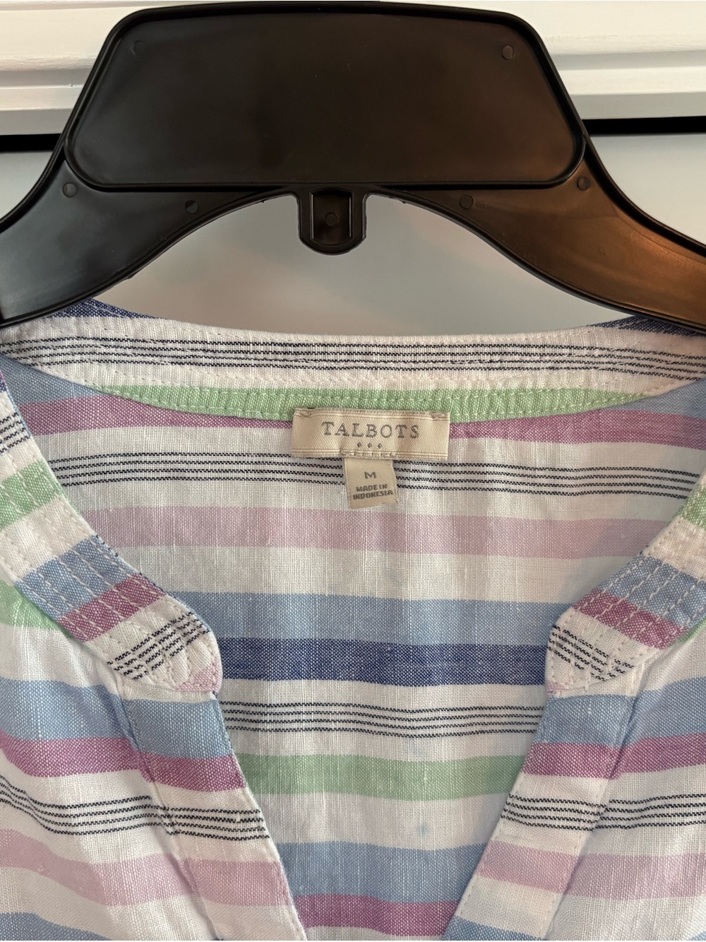 Talbots Pastel Striped Cotton Tunic in Blue, Pink & Green - Picture 2 of 3